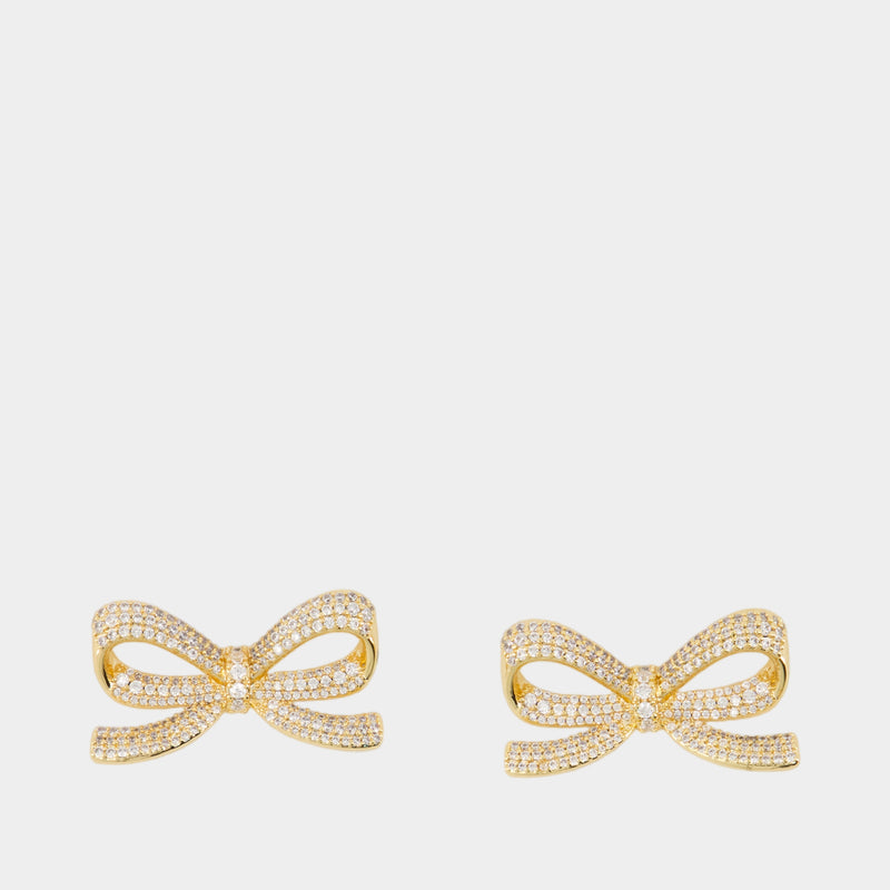 Boucles D'oreilles Crystal Bow - SELF PORTRAIT - Métal - Doré