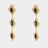 Boucles D'oreilles Crystal Tiered - SELF PORTRAIT - Métal - Doré/Noir
