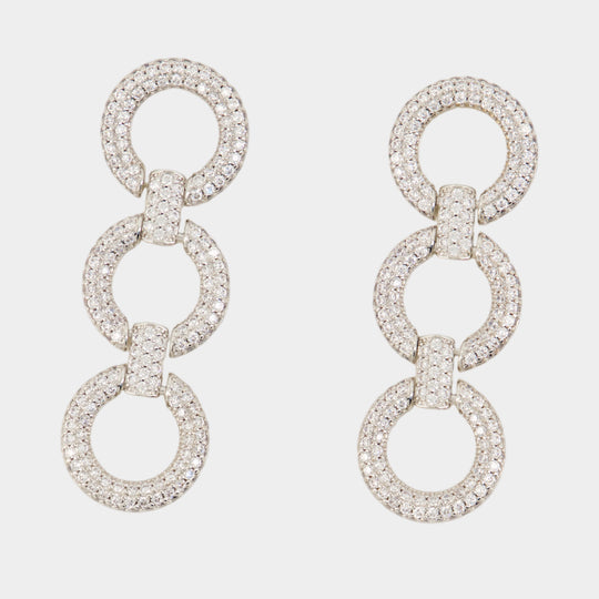 Boucles D'oreilles Crystal Link - SELF PORTRAIT - Métal - Argenté