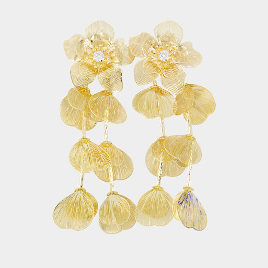 Boucles D'oreilles Flower - SELF PORTRAIT - Métal - Doré