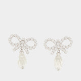 Boucles D'oreilles Bow Droplet - SELF PORTRAIT - Métal - Argenté