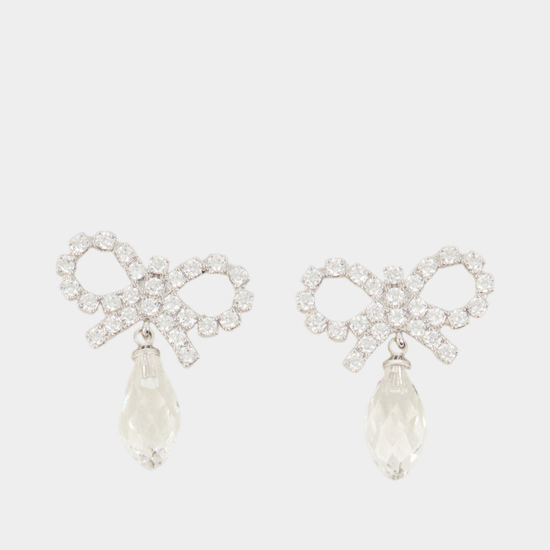 Boucles D'oreilles Bow Droplet - SELF PORTRAIT - Métal - Argenté