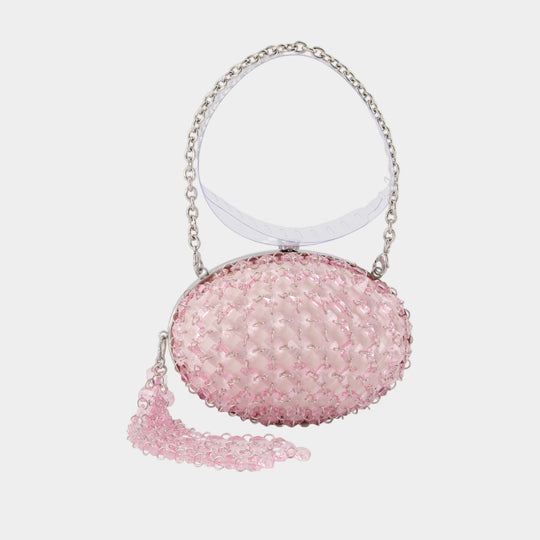 Pochette Oval Crystal Chain - SELF PORTRAIT - Synthétique - Rose