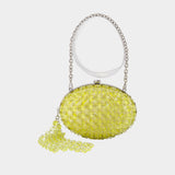 Pochette Oval Crystal Chain - SELF PORTRAIT - Synthétique - Jaune