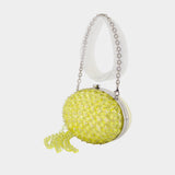 Pochette Oval Crystal Chain - SELF PORTRAIT - Synthétique - Jaune