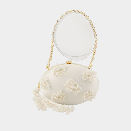 Pochette Floral Beaded Oval - SELF PORTRAIT - Synthétique - Ivoire