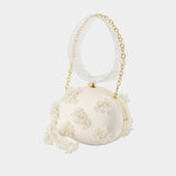 Pochette Floral Beaded Oval - SELF PORTRAIT - Synthétique - Ivoire