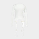 T-Shirt Bow Tail Easy Long Sleeve - Simone Rocha - Synthétique - Ivoire