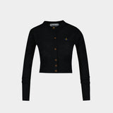 T-Shirt Bea Cropped Cardi - Vivienne Westwood - Laine - Noir