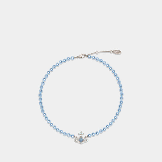 Collier Olympia Pearl - Vivienne Westwood - Métal - Bleu