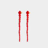 Boucles D'oreilles Drip - Simone Rocha - Laiton - Rouge