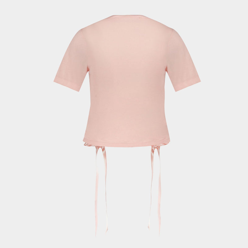 T-Shirt Avec Noeud - Simone Rocha - Coton - Rose Pâle