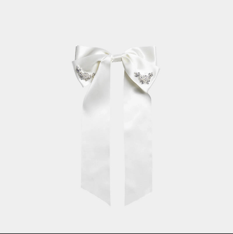 Barrette Avec Noeud - Simone Rocha - Satin - Beige