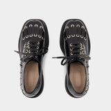 Mocassins Heart Toe Grommet Brogue - Simone Rocha - Cuir - Noir