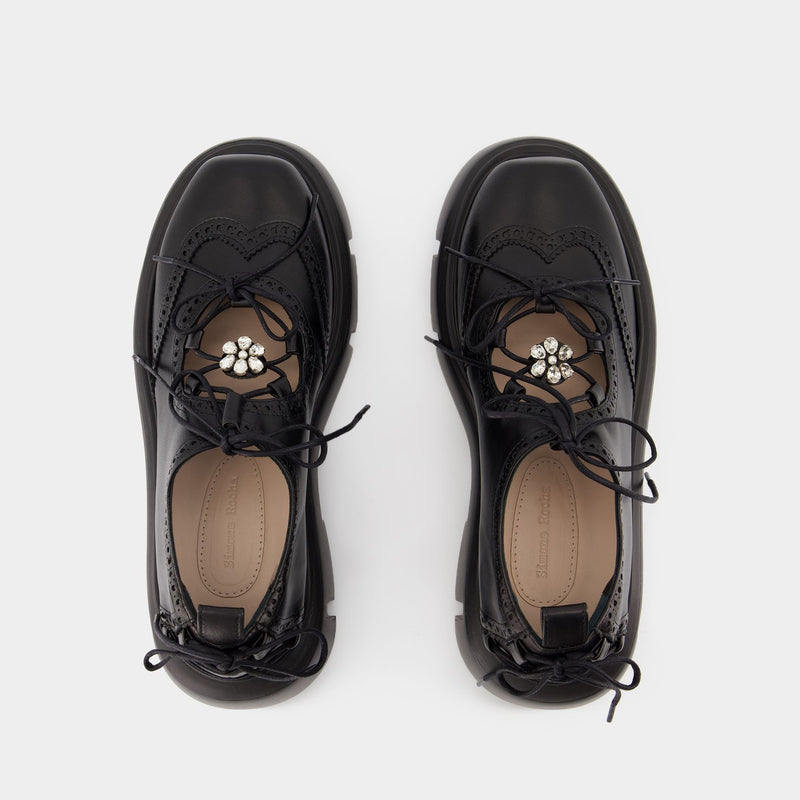 Sneakers Ghillie Brogue - Simone Rocha - Cuir - Noir