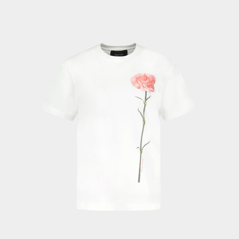 T Shirt Carnation Print - Simone Rocha -Coton  - Blanc