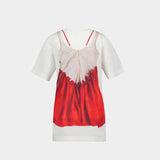 T-Shirt Negligee Trompe L'oeil - Simone Rocha - Coton - Blanc