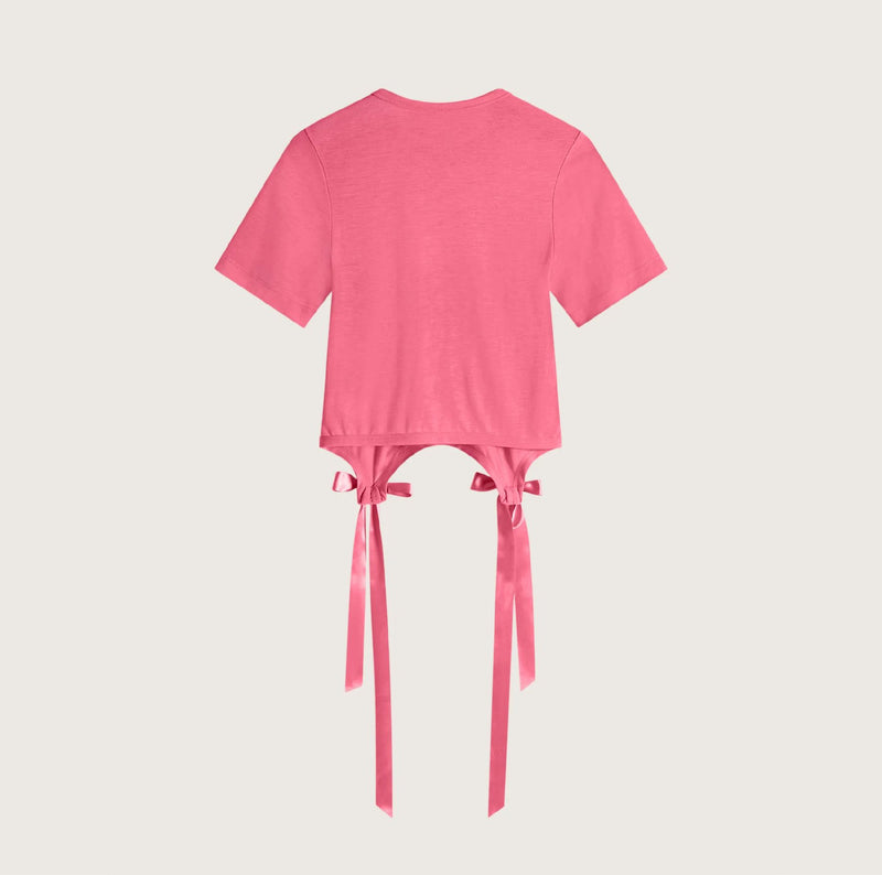 T-Shirt Avec Noeud - Simone Rocha - Coton - Rose Pâle