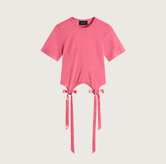 T-Shirt Avec Noeud - Simone Rocha - Coton - Rose Pâle