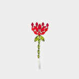 Barrettes Crystal Carnation - Simone Rocha - Laiton - Rouge