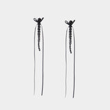 Boucles D'oreilles Slim Bow Ribbon - Simone Rocha - Cristal - Noir