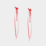 Boucles D'oreilles Slim Bow Ribbon - Simone Rocha - Cristal - Rouge