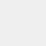 Boucles D'oreilles Slim Bow Ribbon - Simone Rocha - Cristal - Blanc