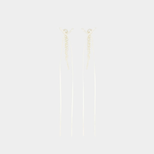 Boucles D'oreilles Slim Bow Ribbon - Simone Rocha - Cristal - Blanc