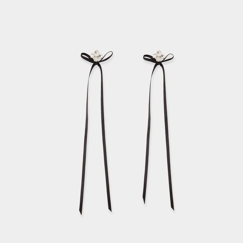 Boucles D'oreilles Victorian Bow - Simone Rocha - Cristal - Noir