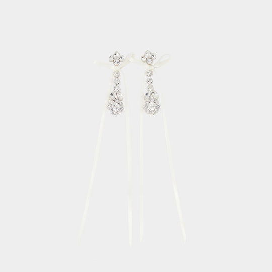 Boucles D'oreilles Victorian Bow - Simone Rocha - Cristal - Beige