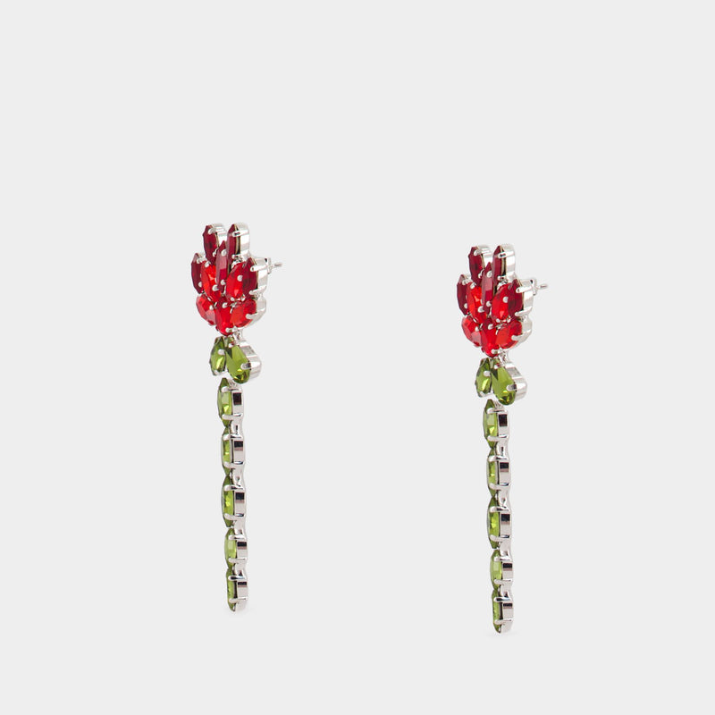 Boucles D'oreilles Crystal Carnation - Simone Rocha - Laiton - Rouge