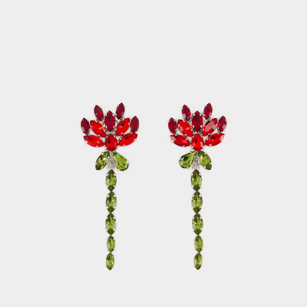 Boucles D'oreilles Crystal Carnation - Simone Rocha - Laiton - Rouge