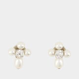 Boucles D'oreilles Pearl & Crystal - Simone Rocha - Perle - Blanc
