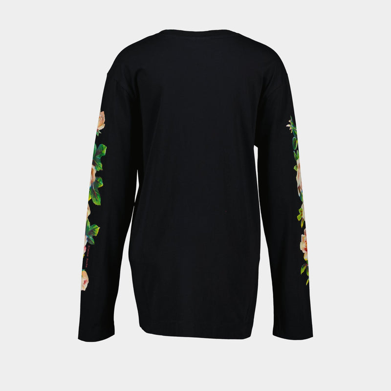 T-Shirt Rose Banquet - Simone Rocha - Coton - Noir