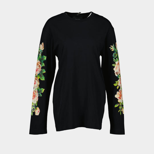 T-Shirt Rose Banquet - Simone Rocha - Coton - Noir