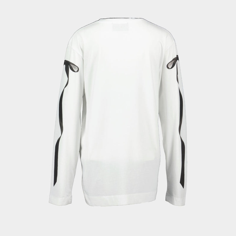 T-Shirt Bow Tail - Simone Rocha - Coton - Blanc