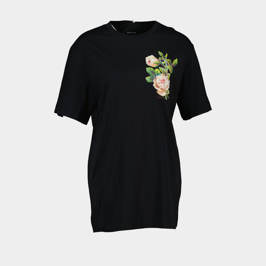 T-Shirt Rose Banquet - Simone Rocha - Coton - Noir