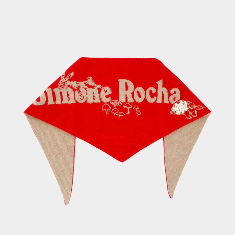 Écharpe Logo - Simone Rocha - Laine - Rouge