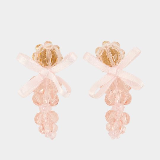 Boucles D'oreilles Petite Bow - Simone Rocha - Crystal - Rose