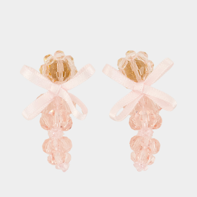 Boucles D'oreilles Petite Bow - Simone Rocha - Crystal - Rose