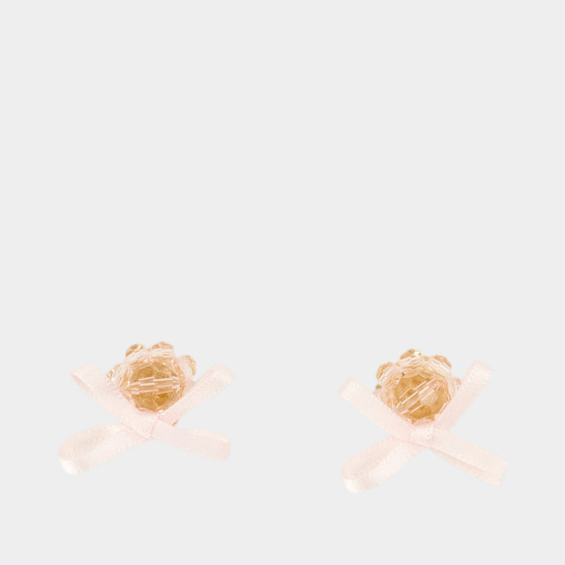 Boucles D'oreilles Petite Bow Daisy - Simone Rocha - Crystal - Rose