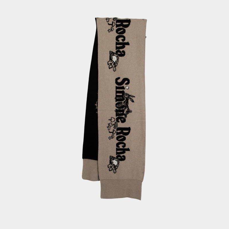 Écharpe Logo Perles - Simone Rocha - Laine - Beige