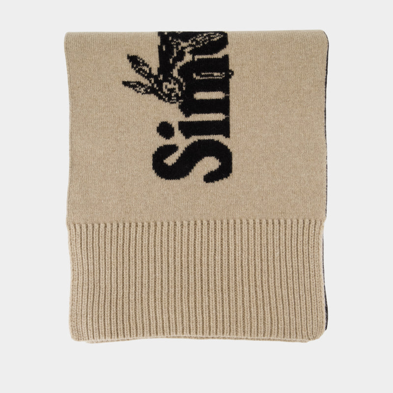 Écharpe Logo Perles - Simone Rocha - Laine - Beige
