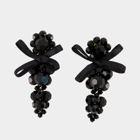 Boucles D'oreilles Petite Bow - Simone Rocha - Crystal - Noir