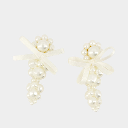 Boucles D'oreilles Petite Bow - Simone Rocha - Synthétique - Blanc