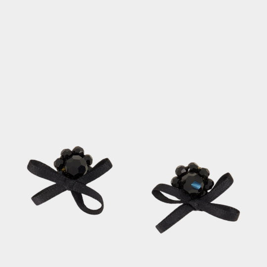 Boucles D'oreilles Petite Daisy - Simone Rocha - Crystal - Noir