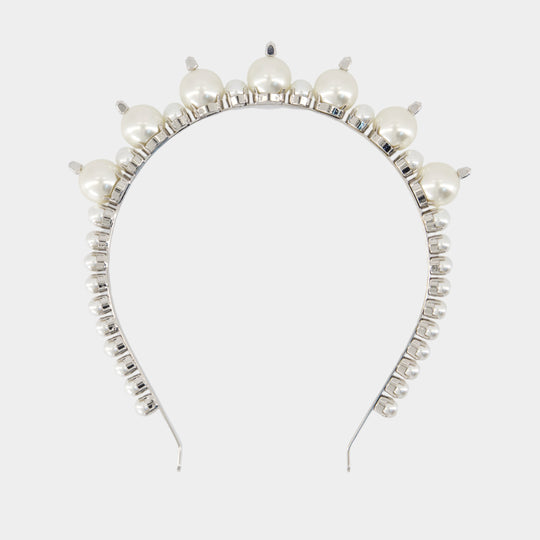 Barrettes Tiara - Simone Rocha - Perle - Blanc