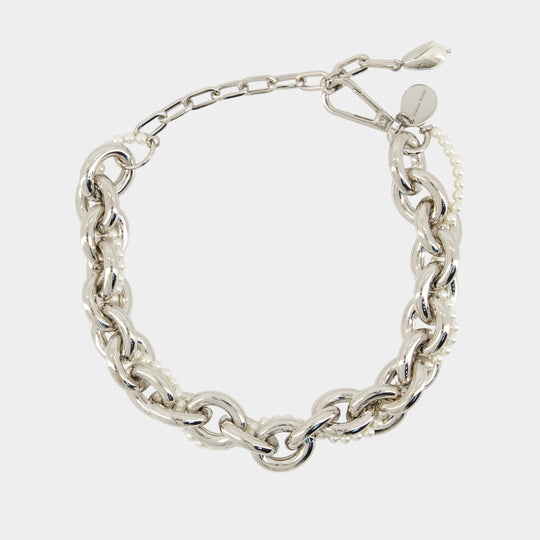 Collier Xl Pearl & Chain - Simone Rocha - Métal - Argenté