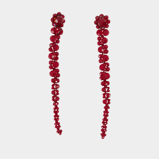Boucles D'oreilles Drip - Simone Rocha - Crystal - Rouge