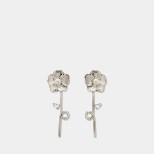 Boucles D'oreilles Blooming Poppy - Simone Rocha - Métal - Argenté